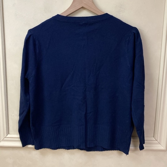 Aaeda Blue Floral Cardigan Sweater Medium - Picture 5 of 6